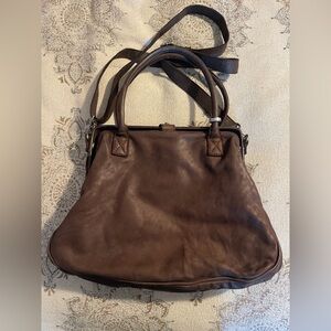 Christian Peau Brown Leather Shoulder Bag